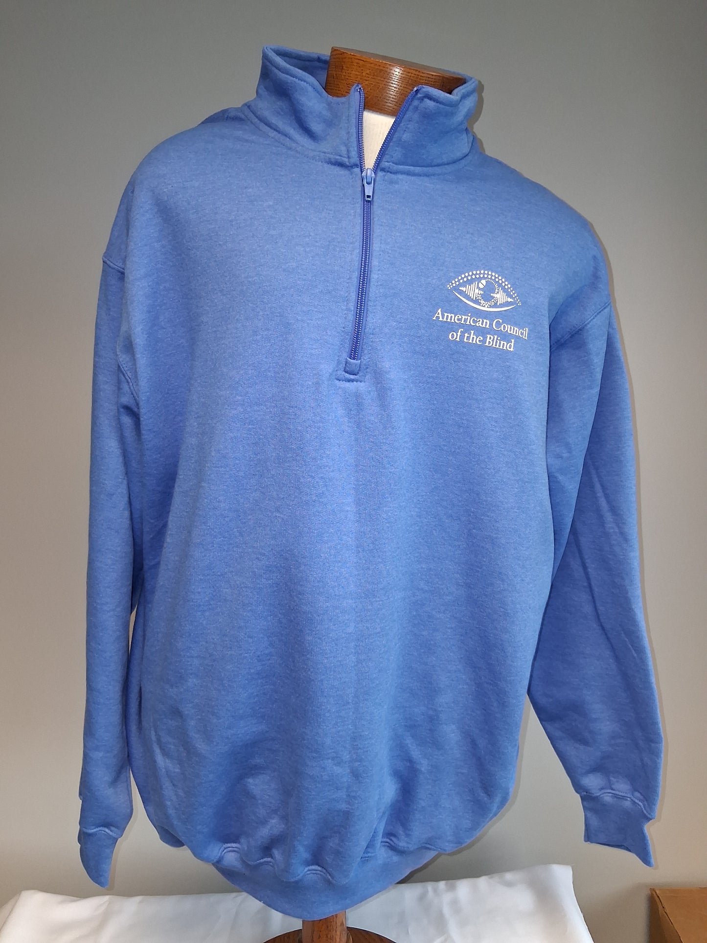"Vision Beyond Sight" 1/4 Zip Pullover Sweatshirt- Blue