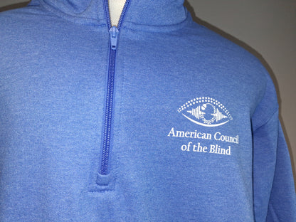 "Vision Beyond Sight" 1/4 Zip Pullover Sweatshirt- Blue