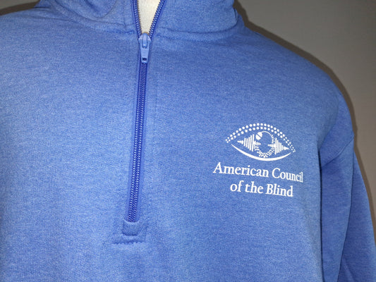 "Vision Beyond Sight" 1/4 Zip Pullover Sweatshirt- Blue