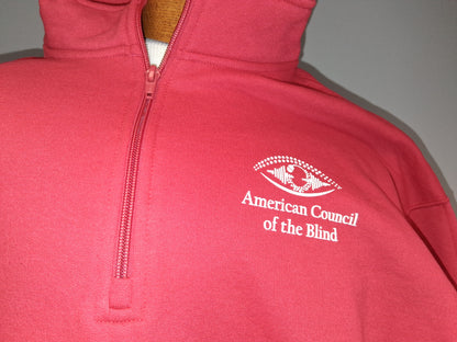 "Vision Beyond Sight" 1/4 Zip Pullover Sweatshirt- Red