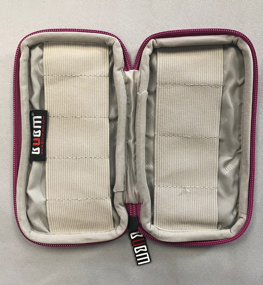 Pink padded case - inside view
