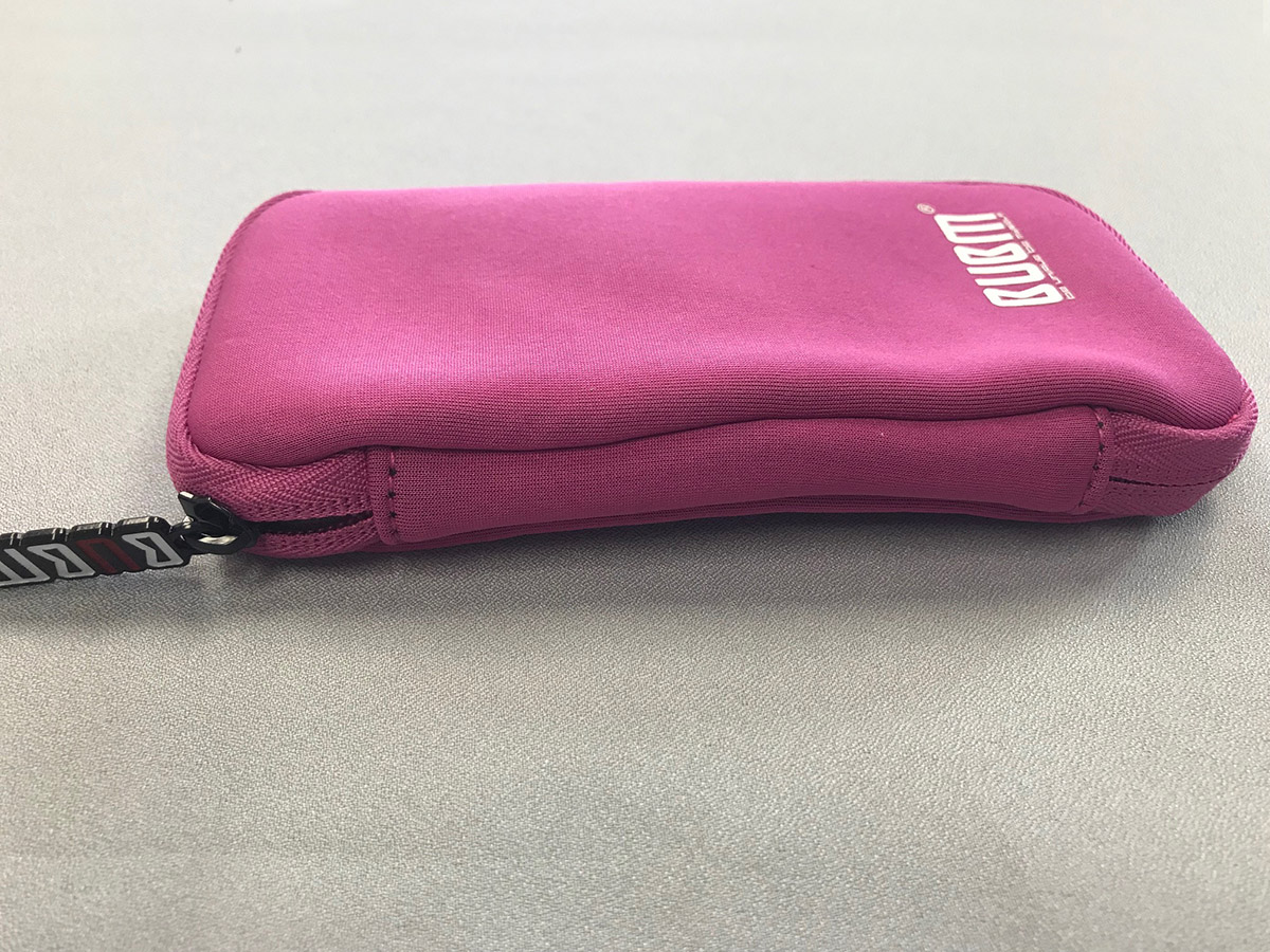Pink padded case - side view