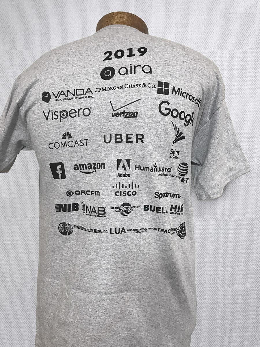 Gray T-Shirt with sponsor logos - back side