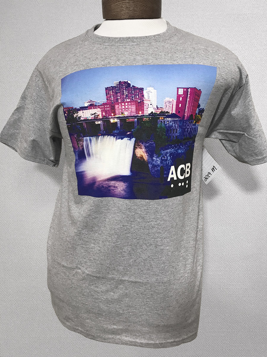 Gray T-Shirt with Niagara graphic - front side