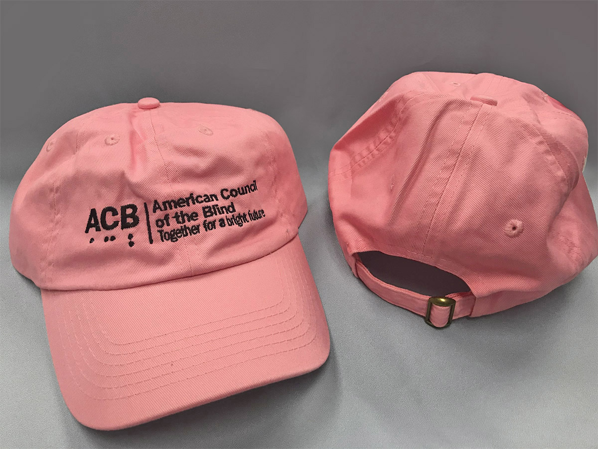 Pink colored cap - front and back views