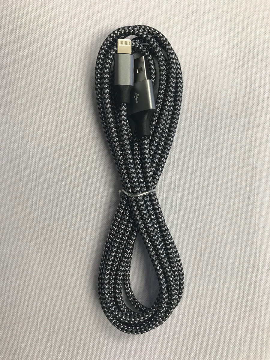 6' Silver/Black Charging Cable