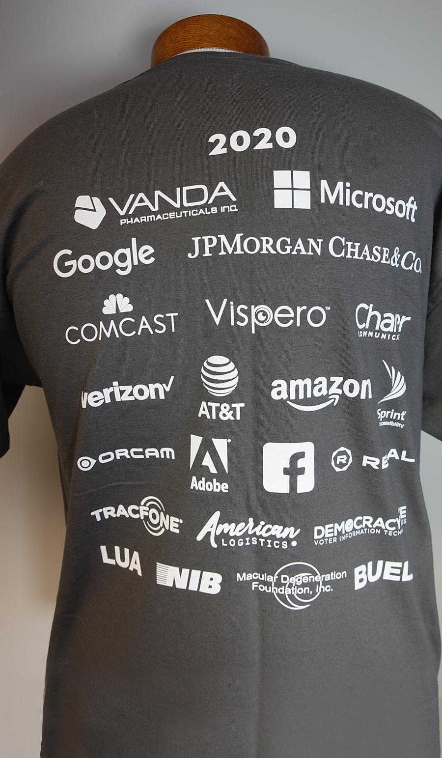 T-Shirt back side with sponsor logos