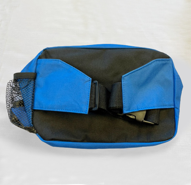 Blue fanny pack - back view