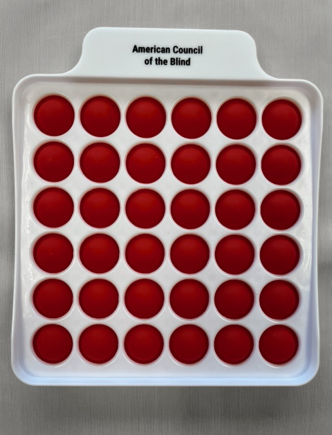 Red and white square pop bubble - raised bubbles