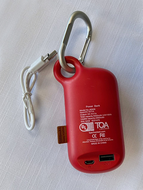 Red power bank - back side