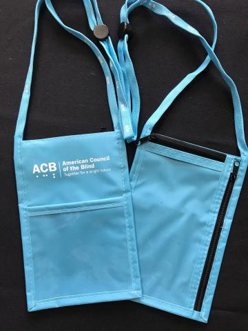 Aqua Neck Wallet/Pouch with Lanyard