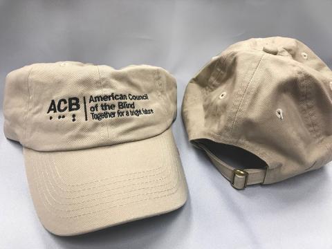 Khaki colored cap - front and back views