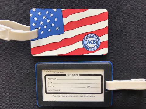 American Flag Luggage Tag - front and back sides