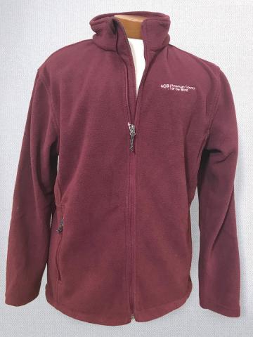 Burgundy Men's Fleece Jacket with new ACB logo - front view