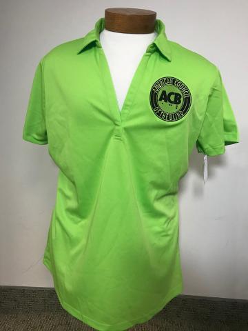 Lime Green Women's Polo with old ACB logo - front view