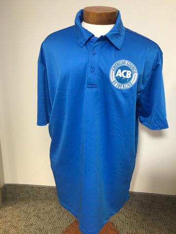 Brilliant Blue Men's Polo with old ACB logo - front view