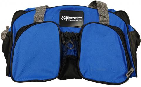 Weekend Duffle Bag front view - royal blue with black trim