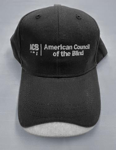 Black colored cap with white wave on bill and ACB logo - front view