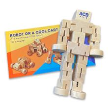 Assembled Autobotic puzzle laying with box